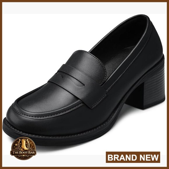 Shoes - Low-Heeled Loafers Slip-On Block Heel Business Casual Office Shoes